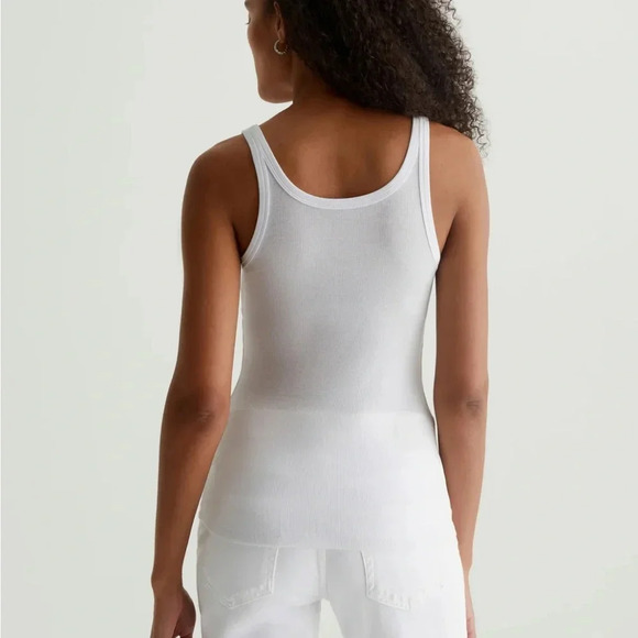 AG ADRIANO GOLDSCHMIED Jaxon Ribbed Blush Pink Basic Layering Tank Top - Picture 6 of 13